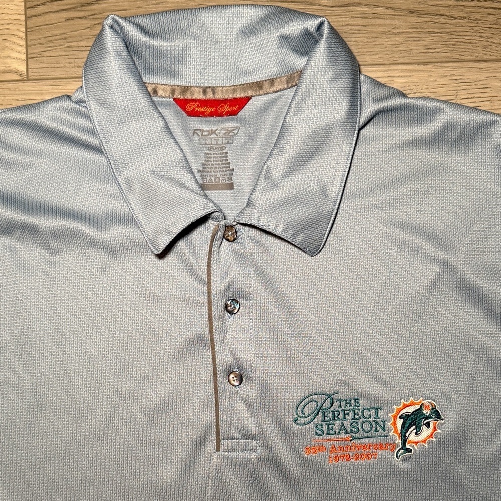 Vintage 2007 Reebox Miami Dolphins "1972 Perfect Season" Polo Shirt Large